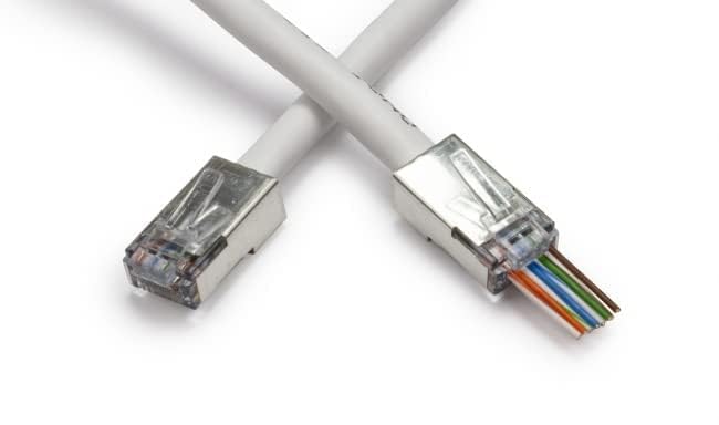 SETH ENTERPRISES Cat6 RJ45 Pass Through Connector 10pcs Pack, Shielded STP Ethernet Plug for 24-26 AWG Solid and Stranded Cable, Easy Crimp Modular Connector, 10Gbps 500MHz High Speed Network Plug - Image 3