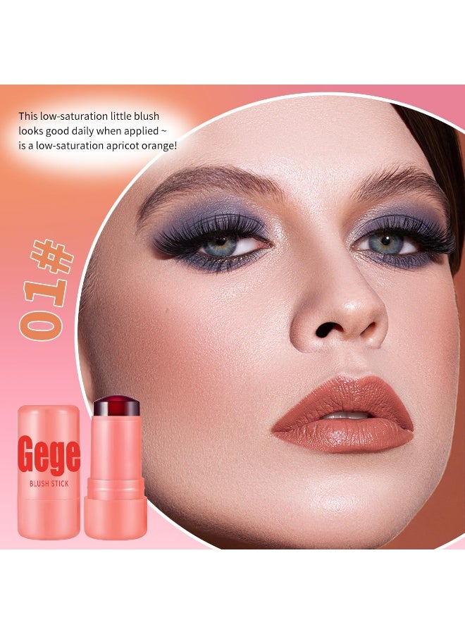 Gege Bear Jelly Blush Stick for Cheeks & Lips | 2-in-1 Tinted Lip Gloss & Blush | Glossy Dewy Finish | Hydrating Glycerin Formula | Dewy Glass-Skin Glow | Water-Based Lightweight Jelly | Easy Bare-Hand Application | Buildable Shades | Twist-Up Blush Stick for Women & Girls (01# Asian Hotties, 7g) - Image 2