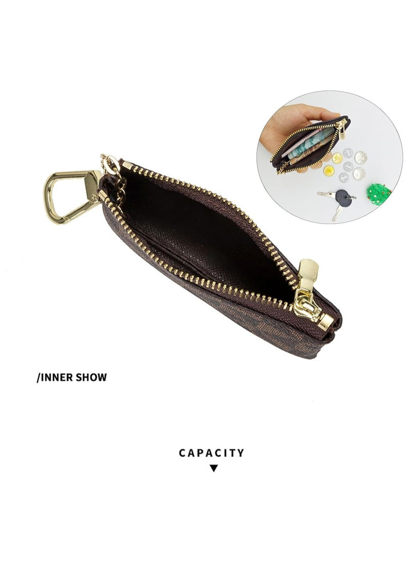 Oasisgalore - Small Leather Coin Purse with Keychain - Card Holder Wallet for Women (White) - Image 1