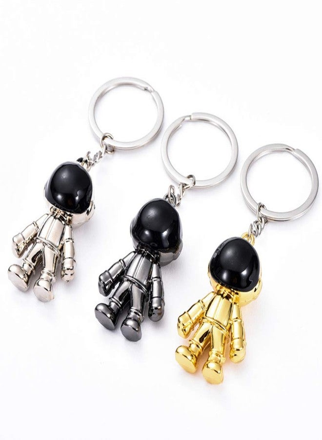 Amosfun Space Astronaut Keychain Keyring Space Robot Bag Purse Charms Space Favors Lover For Men And Women (Golden) - Image 5