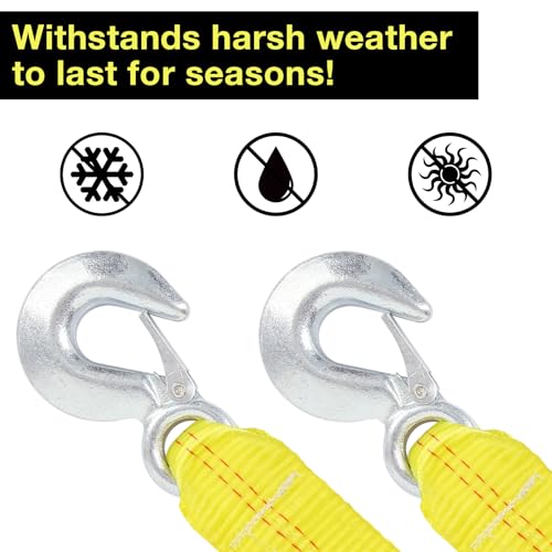 sumpluct Tow Strap with Hooks 30 Ft 15000 Lb Towing Straps for Cars ATV Tires Vehicles Farm Selds Snowmobiles Truck SUV Thick Recovery Rope for Tree,2 in x 30 Foot Emmergency Car Tow Ropes Kit - Image 5