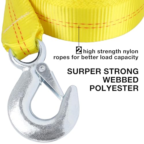 sumpluct Tow Strap with Hooks 30 Ft 15000 Lb Towing Straps for Cars ATV Tires Vehicles Farm Selds Snowmobiles Truck SUV Thick Recovery Rope for Tree,2 in x 30 Foot Emmergency Car Tow Ropes Kit - Image 4