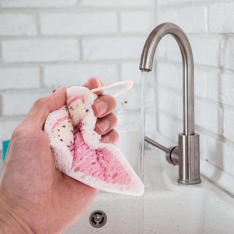 Compressed Geometric Dishwashing Sponges 3pcs Multi Shape Reusable Scrub Pads For Home Cleaning - Image 5