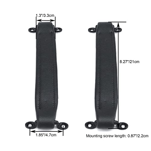 Woogim 2PCS Black Vintage Leather AMP Amplifier Handles 8.27" Replacement Strap Handle with Mounting Screws for Amplifiers Suitcases - Image 2