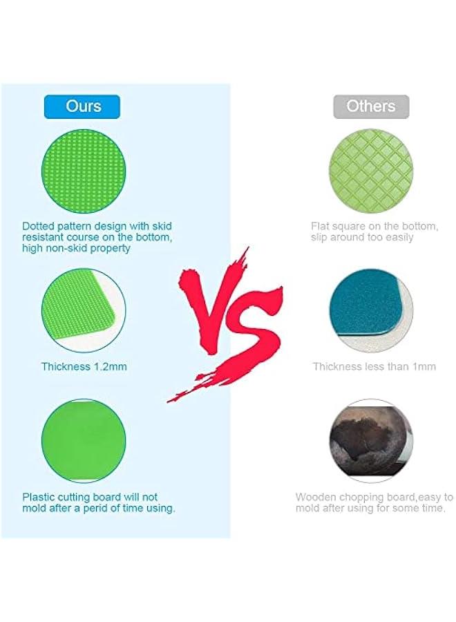 BWSJ 6  Cutting Board Extra Thick Flexible Plastic Chopping Board Mats with Food Icons 12 MM Tickness Hanging Design Dishwasher Safety - Image 4