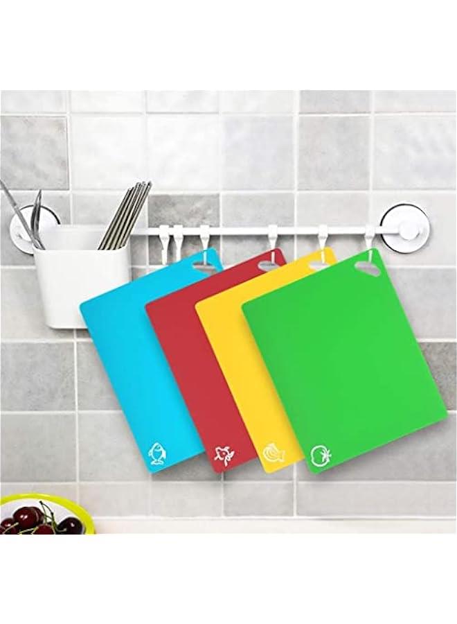 BWSJ 6  Cutting Board Extra Thick Flexible Plastic Chopping Board Mats with Food Icons 12 MM Tickness Hanging Design Dishwasher Safety - Image 5