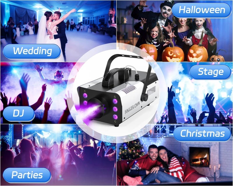 da.beatz. DaBeatz Fog Machine 1200W with Wireless Remote Control & 6 Colorful LED Lights – Professional Smoke Machine for Halloween, Christmas, Wedding, DJ Party, Stage & Outdoor Events - Image 5
