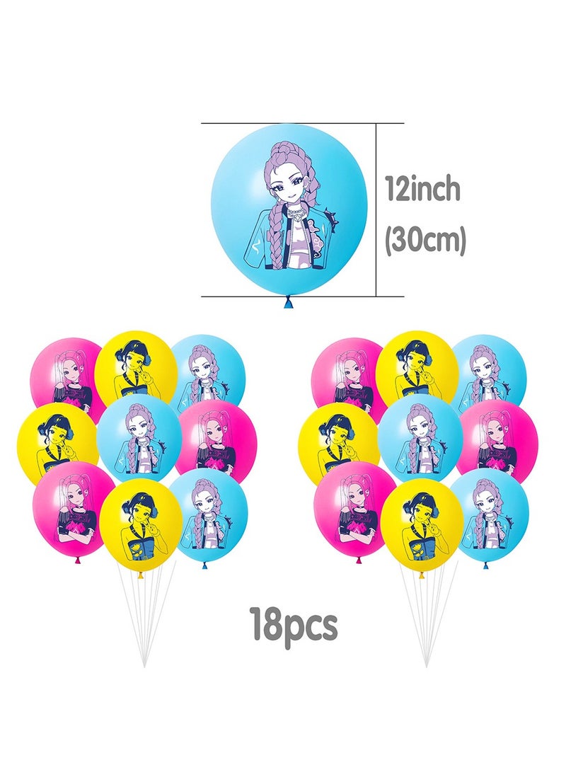 general The Kpop Demon Hunters Birthday Party Scene Decoration Flag Pulling Flag Balloon Set is a fan of love - Image 4