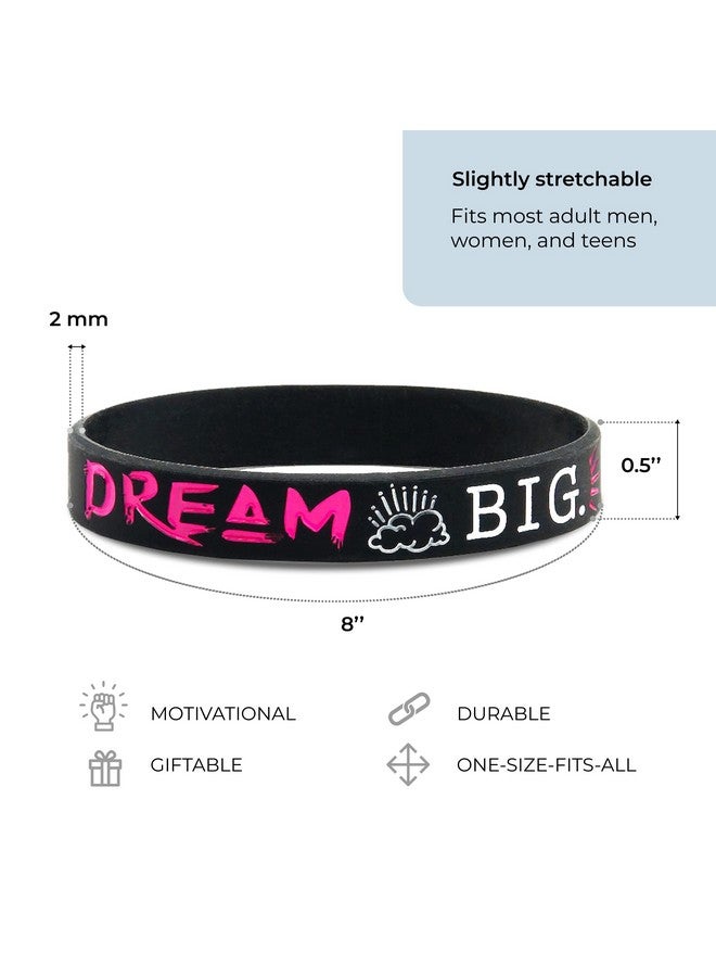 Inkstone "Dream Believe Inspire Create Silicone Wristbands Inspirational Message Rubber Bracelets - Image 3