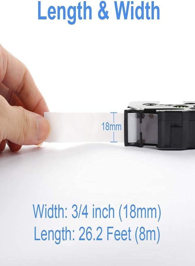 يونيستار شريط لاصق بديل متوافق من Unistar لطابعات الملصقات Brother P-Touch PTD400AD وPTD600 وPT1880 وPT-P700، مقاس 18 مم (0.7 بوصة)، شريط TZ Tze241 أبيض، عبوة من 3 قطع - Image 4