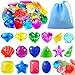 Feivando 32 Pcs Diving Gems Pool Toys for Kids Big Colorful Acrylic Diamonds Pirate Treasure Gemstones Swimming Training Underwater Toys for Summer Pool Beach Party Favor Games - Image 2