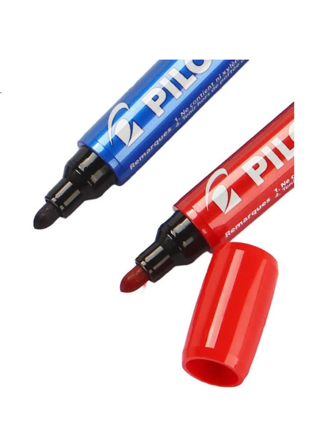 Pilot Oil-Based Marker Pen, Knife-Shaped Quick-Drying Marker, Sca-400 4Mm Black, 12-Pack - Image 2