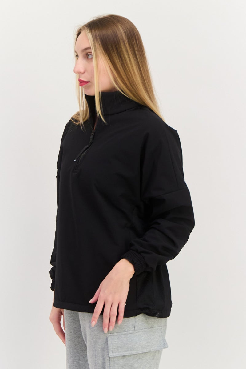 Adidas جاكيت تدريب كامل بسحاب للنساء، أسود - Image 2