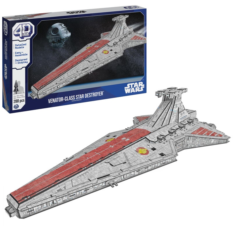 4D Build Star Wars Deluxe Venator-Class Star Destroyer 3D Model Kit, Star Wars Collectibles & Desk Decor, Adult Puzzle, Building Toys, 288 Pieces, 3D Puzzles for Ages 12 & Up - Image 1