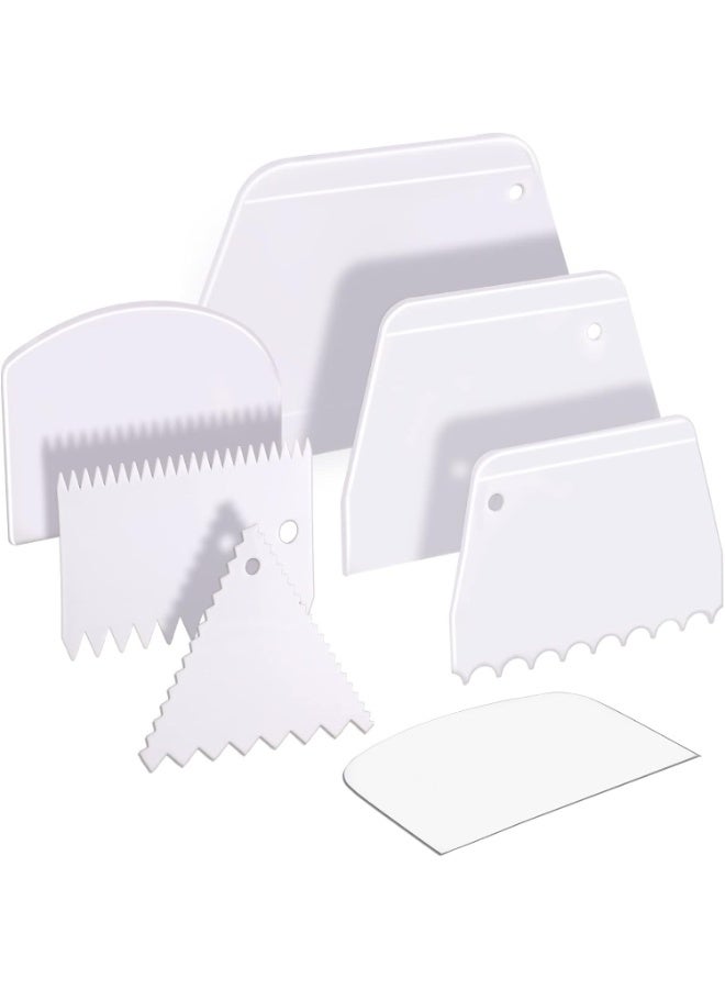 jaexest 7-Piece Plastic Spatula Set – Transparent & Multi-Shape Kitchen Scrapers | Trapezoidal, Triangular & More Styles for DIY Baking & Spreading – Flexible Silicone? Plastic Baking Tools - Image 1