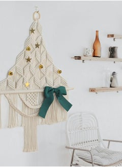 Antikiano Macrame Christmas Tree, Wall Hanging Boho Home Décor Tapestry, Christmas Ornament for Bedroom Living Room Apartment Dorm Gallery, Handmade Gift for Christmas Wall Art  - Image 3