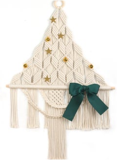 Antikiano Macrame Christmas Tree, Wall Hanging Boho Home Décor Tapestry, Christmas Ornament for Bedroom Living Room Apartment Dorm Gallery, Handmade Gift for Christmas Wall Art  - Image 4