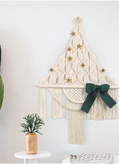 Antikiano Macrame Christmas Tree, Wall Hanging Boho Home Décor Tapestry, Christmas Ornament for Bedroom Living Room Apartment Dorm Gallery, Handmade Gift for Christmas Wall Art  - Image 5