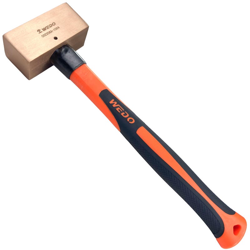 WEDO Copper Sledge Hammer 1lb Strike Drilling Hammer with Fiberglass Handle Club hammer Crack Hammer Double Face Copper Hammer DieForged Corrosion Resistant 12 Length - Image 2