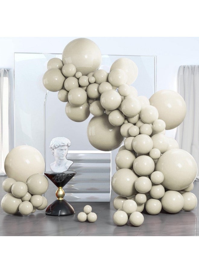 PartyWoo PartyWoo White Sand Balloons, 140 pcs Boho White Balloons Different Sizes Pack of 18 Inch 12 Inch 10 Inch 5 Inch Sand White Balloons for Balloon Garland Balloon Arch as Party Decorations, White-F12  - Image 1