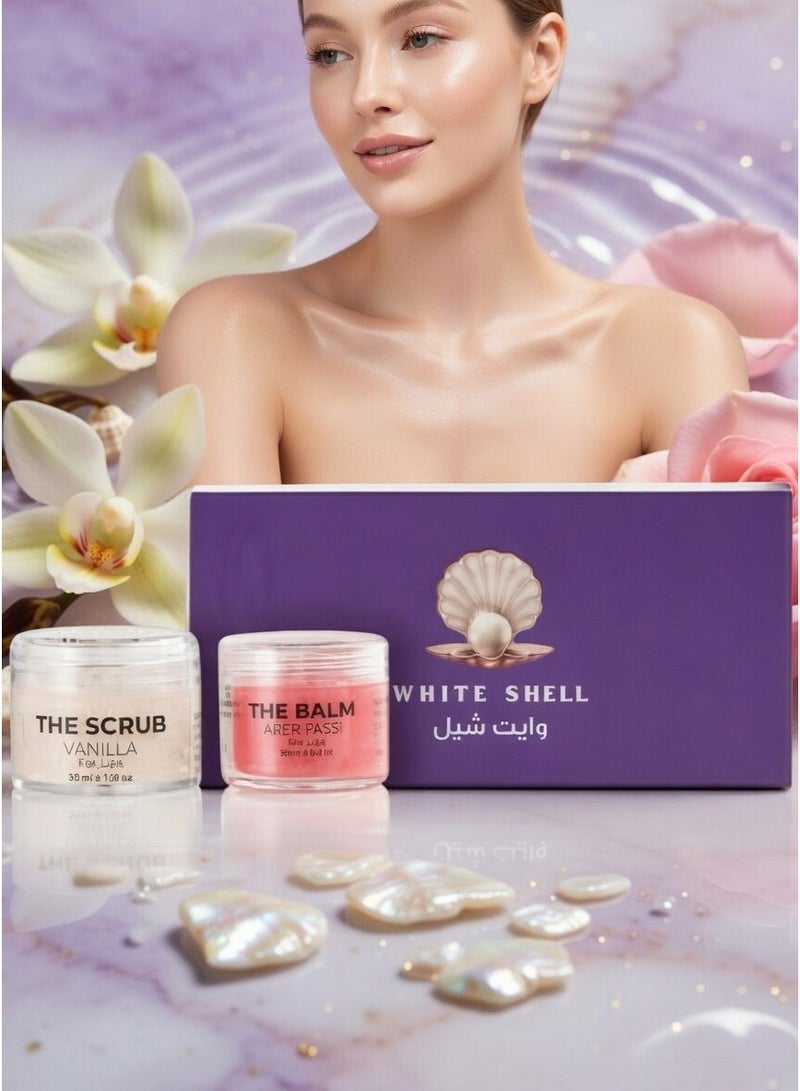 وايت شيل مقشر الشفاه بالفانيليا 30 مل وبلسم الشفاه أكر فاسي 20 مل - Image 4