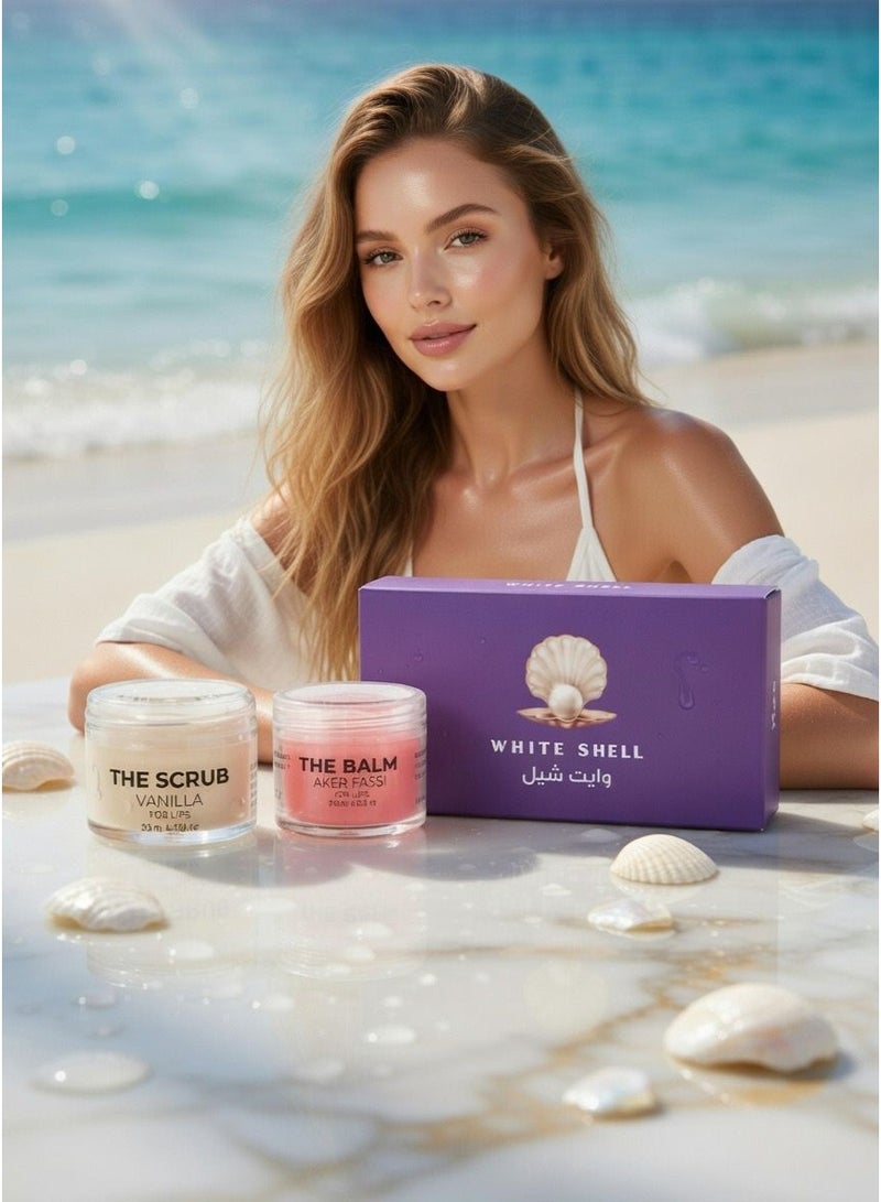 وايت شيل مقشر الشفاه بالفانيليا 30 مل وبلسم الشفاه أكر فاسي 20 مل - Image 5