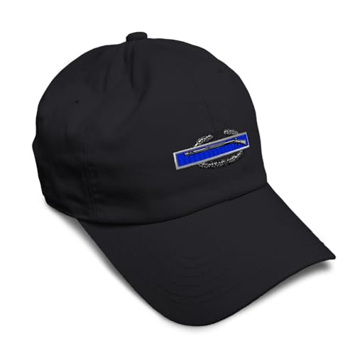 Speedy Pros Soft Baseball Hat Embroidered Dad Hat Combat Infantry-Man Badge Embroidery Men & Ladies Baseball Cap Cotton Black Design Only - Image 1