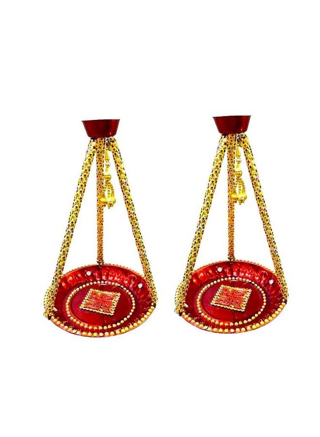 Fancy Designer Stainless Steel Diwali Pooja Hatri/Handmade Sindhi Diwali Pooja Hatri/Designer Hatri For Pooja (Pack Of 2)