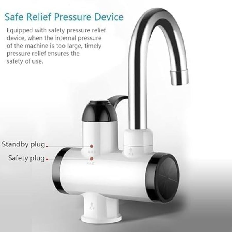 Zashvi Zashvi Instant Electric Water Heater Faucet Tankless Hot Water Heater for Kitchen Bathroom EnergyEfficient with Adjustable Temperature Control  - Image 3