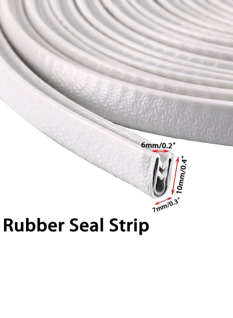 5 Meter Car Door Edge Guards U Shape Trim Rubber Seal Protector Rubber Car Door Protector Anti Collision Rubber Clips Fit For Car Door White - Image 2