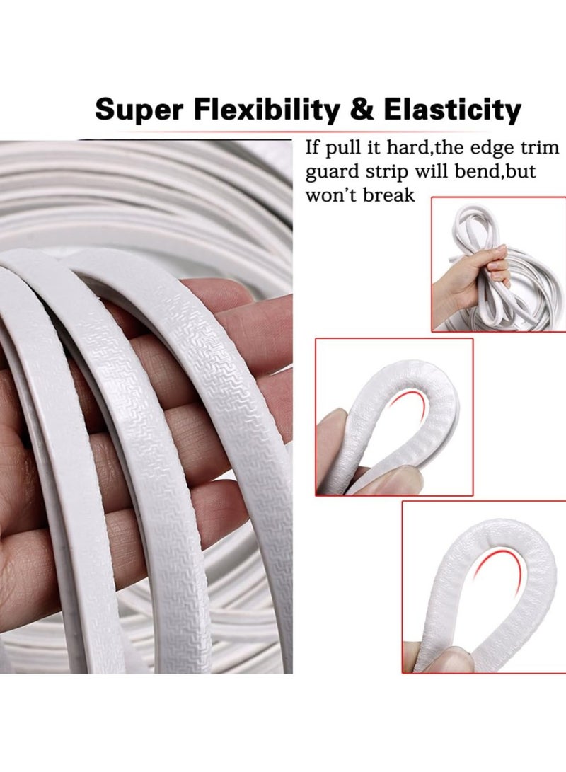 5 Meter Car Door Edge Guards U Shape Trim Rubber Seal Protector Rubber Car Door Protector Anti Collision Rubber Clips Fit For Car Door White - Image 3