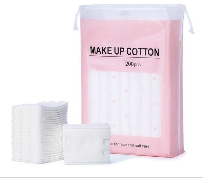 SYBL 200 Pcs Rectangle Pure Organic Facial Makeup Cotton Pads Lint Free Cotton Remover Pads Square Face Cleansing Pads Wipes Cotton Pieces Cotton Puff for Face Discharge Makeup Skin Clean and Care - Image 1