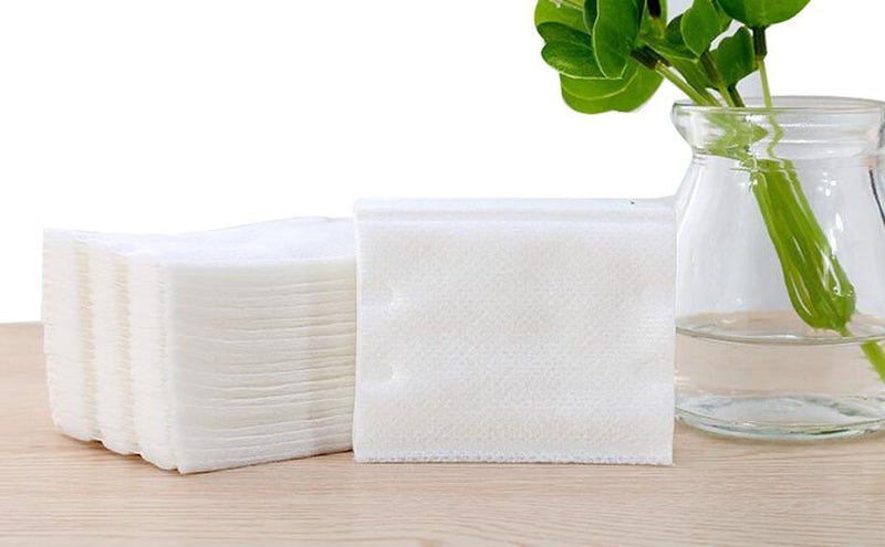 SYBL 200 Pcs Rectangle Pure Organic Facial Makeup Cotton Pads Lint Free Cotton Remover Pads Square Face Cleansing Pads Wipes Cotton Pieces Cotton Puff for Face Discharge Makeup Skin Clean and Care - Image 4