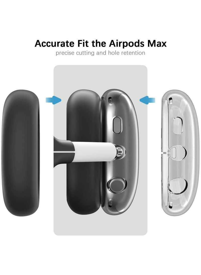 AROAQ - Clear Soft TPU Airpod Max Ear Cover, Silicone Cases Suitable for Apple AirPods Max 3-in-1 Headphones Anti-Scratch Ear Cups Cover Headband Cover and Ear Pad Protector Case Skin Accessories - Image 1