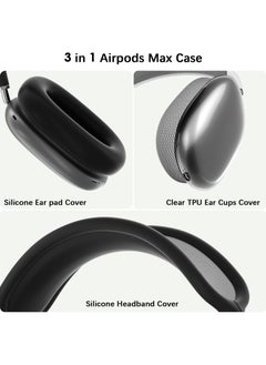 AROAQ Clear Soft TPU Airpod Max Ear Cover, Silicone Cases Suitable for Apple AirPods Max 3-in-1 Headphones Anti-Scratch Ear Cups Cover Headband Cover and Ear Pad Protector Case Skin Accessories  - Image 2