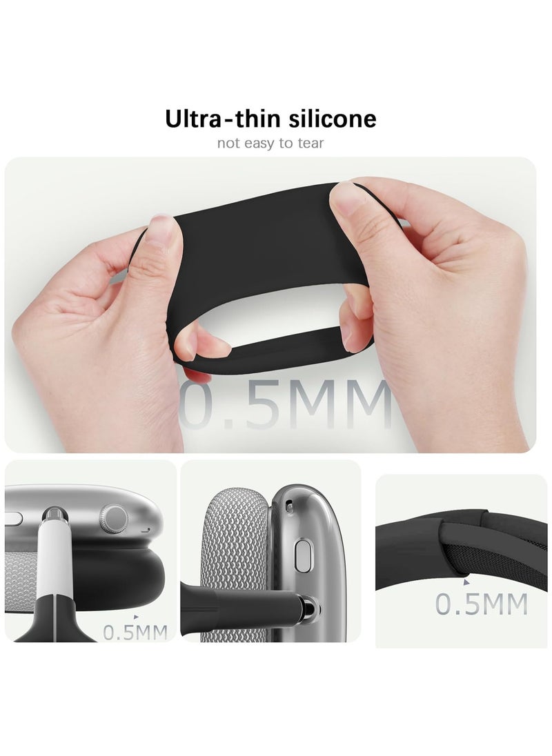 AROAQ - Clear Soft TPU Airpod Max Ear Cover, Silicone Cases Suitable for Apple AirPods Max 3-in-1 Headphones Anti-Scratch Ear Cups Cover Headband Cover and Ear Pad Protector Case Skin Accessories - Image 1