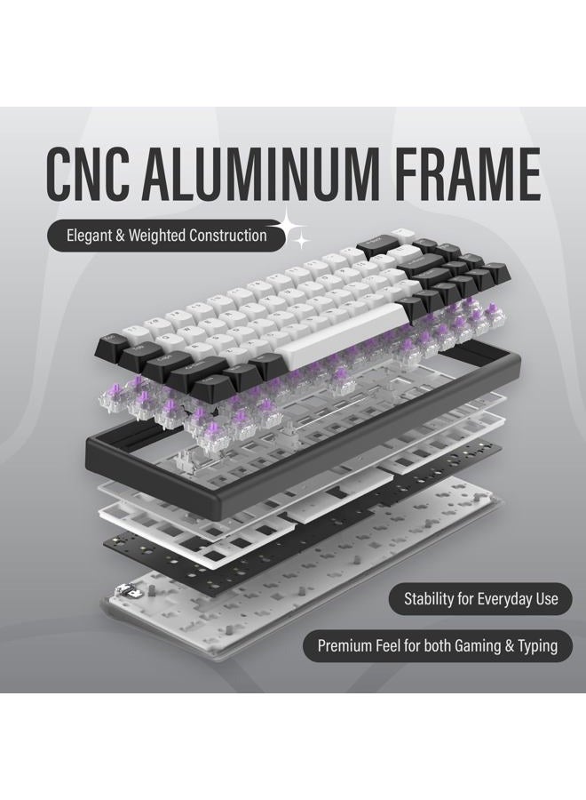 Arbiter Polar 65 - CNC Mechanical Gaming Keyboard - Magnetic Salon Effect Switches, CNC Aluminum Frame, Quick Key, 65% Compact, Bright RGB, Double Shot PBT Keys, Color - Image 5