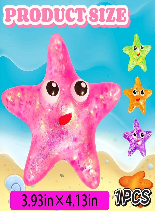 EVDERS 1Pcs Squishy Starfish Sugar Stress Balls Squeeze Fidget Toys for Girls and Boys Cute Anxiety Relief Starfish Toys Squishy Stress Balls for Kids and Adults Birthday Party Favors(Pink) - Image 2