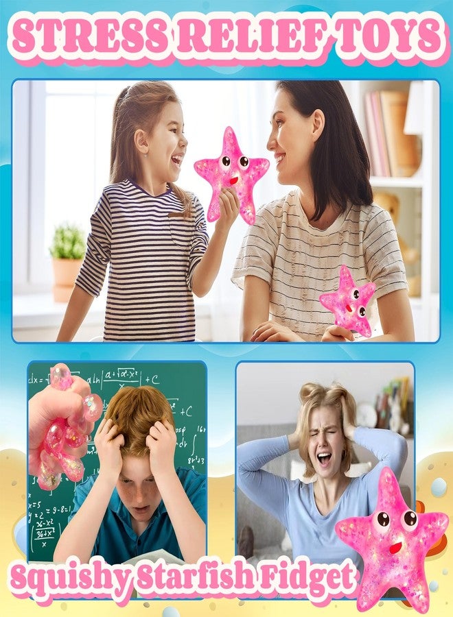 EVDERS 1Pcs Squishy Starfish Sugar Stress Balls Squeeze Fidget Toys for Girls and Boys Cute Anxiety Relief Starfish Toys Squishy Stress Balls for Kids and Adults Birthday Party Favors(Pink) - Image 5