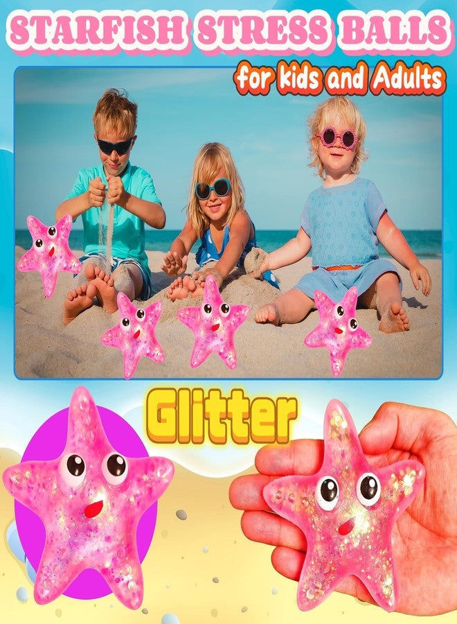 EVDERS 1Pcs Squishy Starfish Sugar Stress Balls Squeeze Fidget Toys for Girls and Boys Cute Anxiety Relief Starfish Toys Squishy Stress Balls for Kids and Adults Birthday Party Favors(Pink) - Image 4