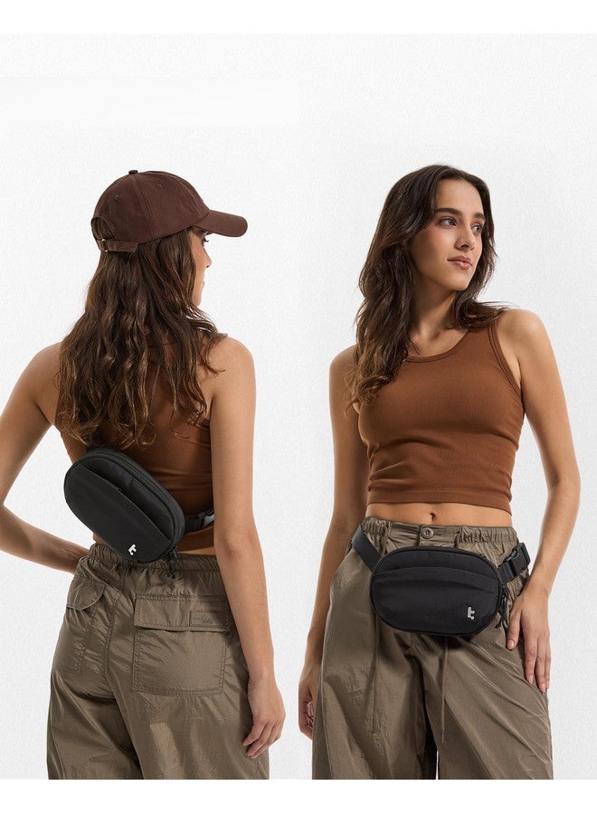 tomtoc Belt Bag with RFID Blocking, 1.5L Cross Body Fanny Pack for Women Men, Sling Waist Bags with Adjustable Strap for Travel Walk, Black, 8.27 x 5.51 x 1.97 inches (1.5L) - Image 2