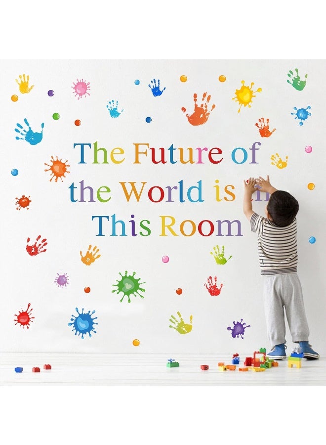 Sinekong Colorful Inspirational Quotes Wall Decals Vinyl Paint Splatter Handprint Wall Stickers Motivational Sticker Positive Saying Wall Decals for Classroom School Kids Bedroom Playroom Nursery Wall Decor - Image 2