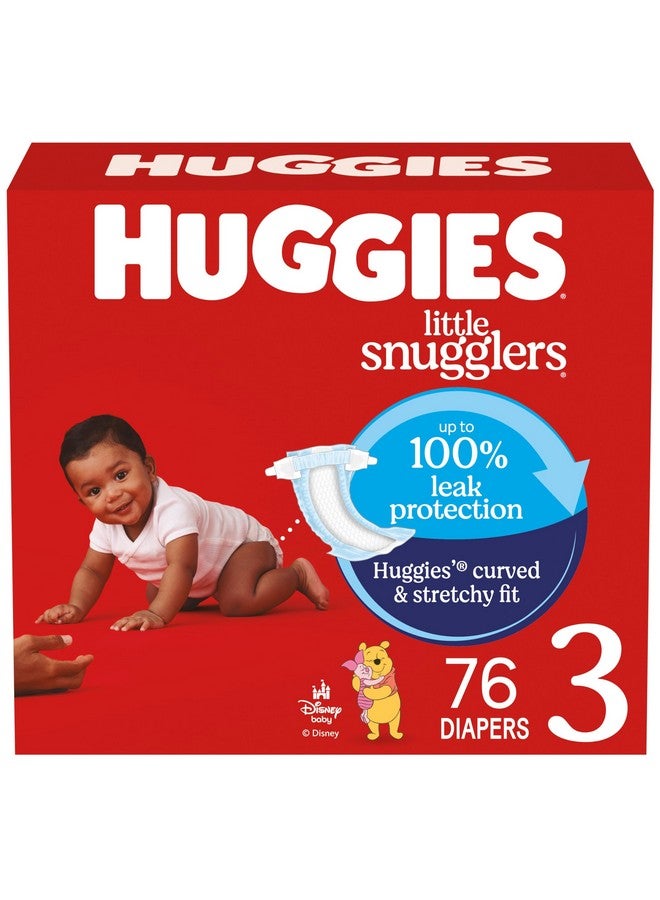 Huggies Size 3 Diapers, Little Snugglers Baby Diapers, Size 3 (16-28 lbs), 76 Count, Packaging May Vary - Image 1