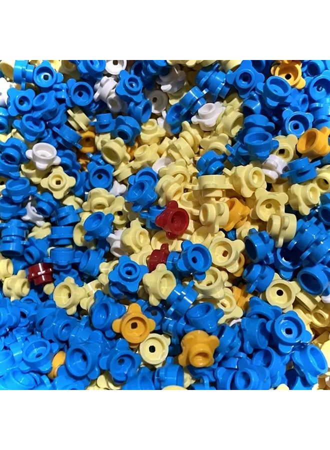 Water Blue 40 Pcs Mini Building Blocks DIY Quatrefoil Flower Garden Scene Christmas Gift - Image 4