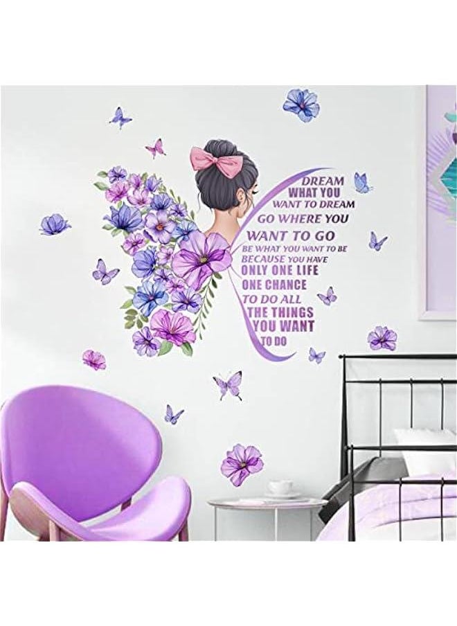 Generic Large erfly Wall Decals Inspirational Girl Wall Stickers Vinyl Peel and Stick Phrase for Women Girls Bedroom Living Room Office Bathroom Wall  - Image 3