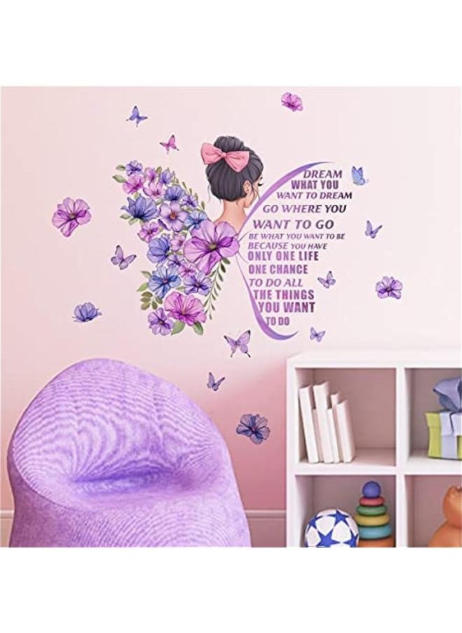 Generic Large erfly Wall Decals Inspirational Girl Wall Stickers Vinyl Peel and Stick Phrase for Women Girls Bedroom Living Room Office Bathroom Wall  - Image 4