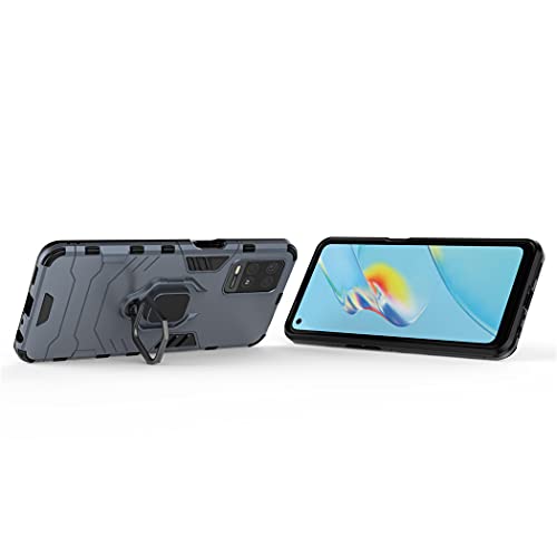 MaiJin Compatible with Oppo A54 4G, Oppo A55 4G Case, Metal Ring Grip Kickstand Shockproof Hard Bumper (Works with Magnetic Car Mount) Dual Layer Rugged Cover (Black) - Image 2