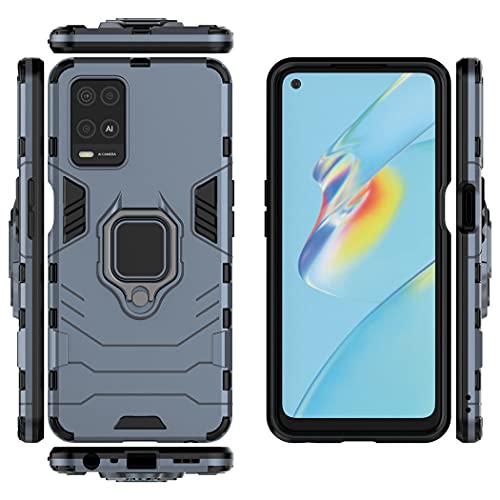 MaiJin Compatible with Oppo A54 4G, Oppo A55 4G Case, Metal Ring Grip Kickstand Shockproof Hard Bumper (Works with Magnetic Car Mount) Dual Layer Rugged Cover (Black) - Image 3