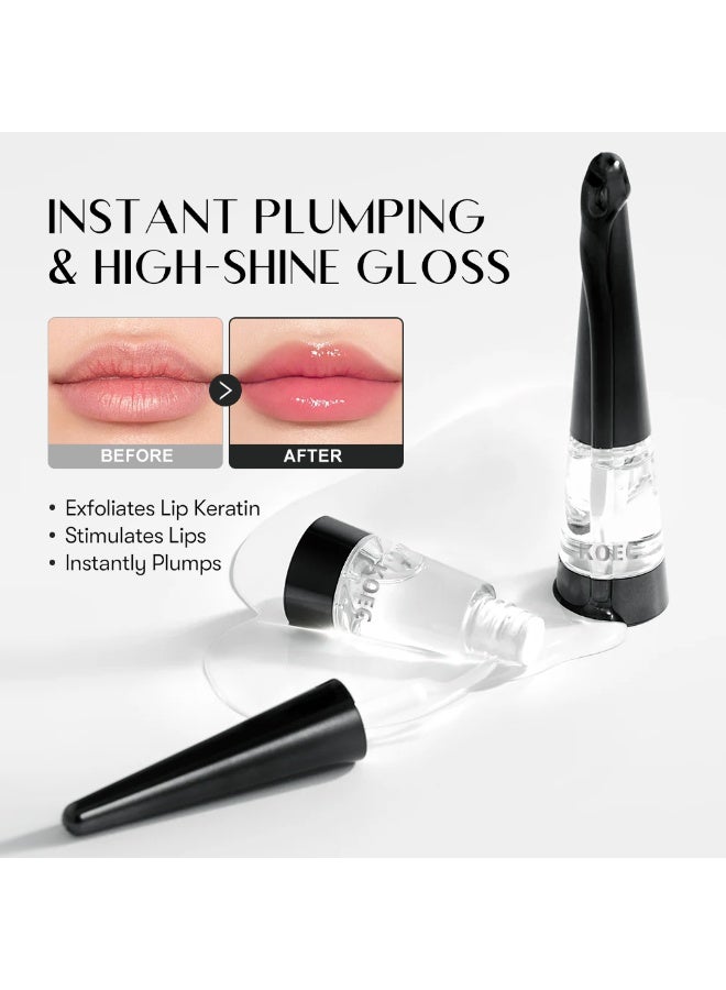 ك أو إي سي سباك الشفاه المكثف 8g -سحق فوري لمعان عالي اللمعان مع حمض الهيالورونيك وزيت جوهوبا في المياه العميقة، التقشير والتغذية للشفاه الكاملة - Image 2