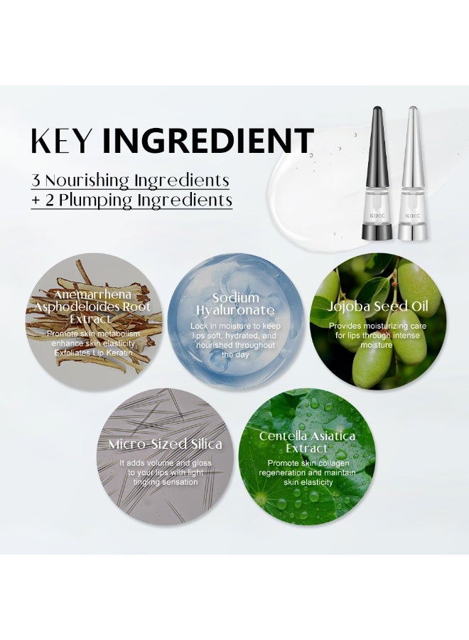 ك أو إي سي سباك الشفاه المكثف 8g -سحق فوري لمعان عالي اللمعان مع حمض الهيالورونيك وزيت جوهوبا في المياه العميقة، التقشير والتغذية للشفاه الكاملة - Image 3